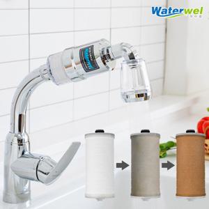 워터웰 PF-100투명 주방 싱크대정수샤워기 녹물 염소제거 연수기