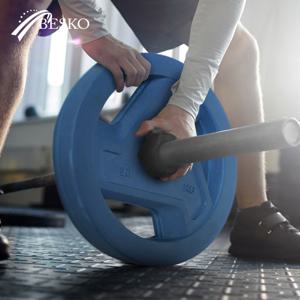 베스코 3홀 칼라 중량원판 20kg 2개 SET 바벨 헬스