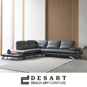 [디쟈트] 크로이 천연면피 소가죽 4인 코너형소파