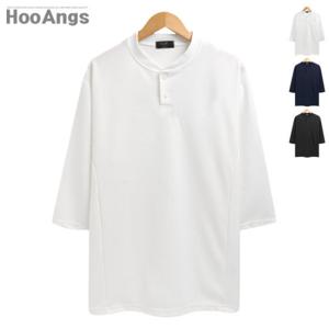 [후앙스] 오버핏 베이직 헨리넥 7부티셔츠 RCRT6870