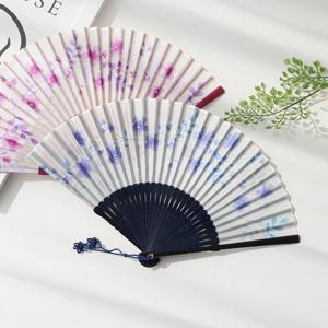 [박씨상방] (국내제작)실크 대나무 수공예부채(넝쿨자수)