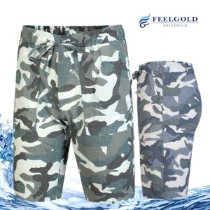 [필골드] CH590 카모 린넨 밴딩 반바지