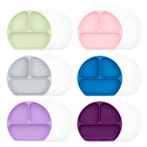 범킨스 실리콘 흡착 유아식판 3구+덮개1P 세트