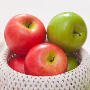 사과 모형 과일 [2개입] 중 재료 2컬러 모조 인조 가짜 장식 소품 촬영 진열 인테리어