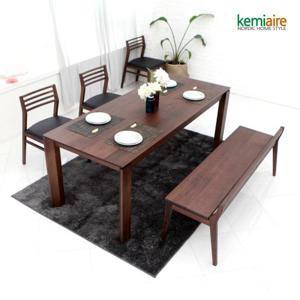 케미에르 콜로닌 4인 원목식탁SET(벤치형) KRS-415B