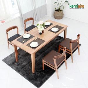 케미에르 산토리노 4인 원목식탁SET(의자형) KRS-422