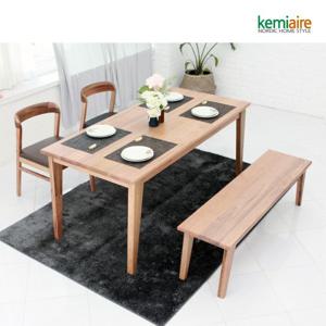 케미에르 산토리노 4인 원목식탁SET(벤치형) KRS-421B