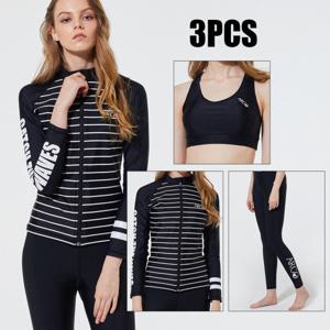 [아르고]여성 래쉬가드세트 3종NEW STRIPE(BK)_3LE