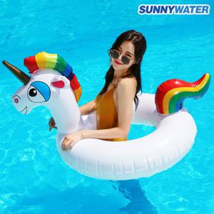 써니워터 원형 유니콘 튜브 화이트 물놀이용품 보트 수영용품