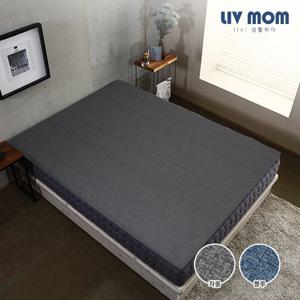[리브맘]세븐존 패브릭 매트리스 퀸 차콜/블루