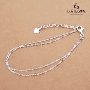[코스타스웨그]정품925실버 슬림체인 두줄 실버팔찌