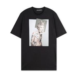 닐바렛 남성 타투 석고상 블랙 반팔티