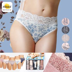 [진스타일] 여성 하이레그맥시 모달 삼각팬티 5매입