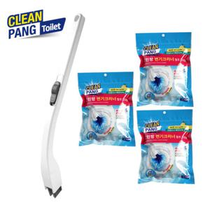[크린팡] 화장실 욕실 청소 변기클리너 핸들1+리필 36개(3팩)