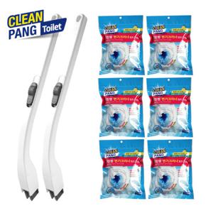[크린팡] 화장실 욕실 청소 변기클리너 핸들2+리필 72개(6팩)