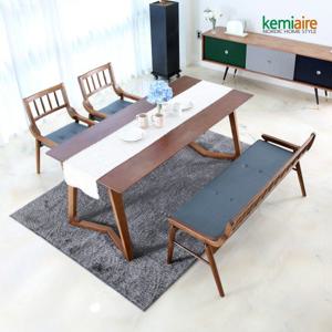 케미에르 켈라인 4인 원목식탁SET(벤치형) KHD-491B