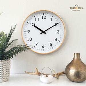 우드로하우스 저소음벽시계 원목 인테리어 거실 벽시계 32cm