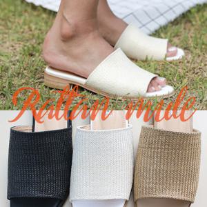 [미씨엘라] 로젤 라탄 뮬 샌들