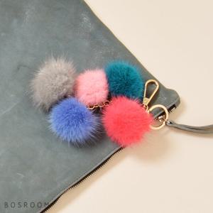[보스룸]여자 멀티 핸드메이드 5cm 밍크방울 폼폼키링