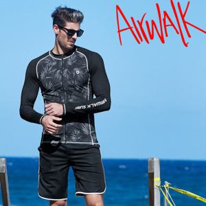 에어워크서프래쉬가드세트 집업+트렁크 YAWe5048_BK+YAWe4204_BK