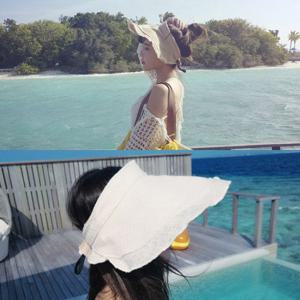 헬렌썬캡 밀짚모자 여성 여름모자 비치모자 왕골 밀집모자