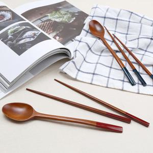 [옻칠장인 인현공방] 천연옻칠 대추나무 컬러 2P 수저세트