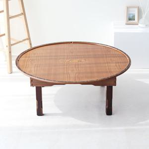 원2.5 메이플 매화상감 유전 접이식 원형밥상 75센티 3인용 4인용 원형상 소반