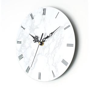 아미공 인테리어 붙이는벽시계 로만 스톤화이트