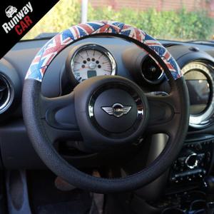 빈티지유니언잭 A타입 블랙 고급가죽 핸들커버