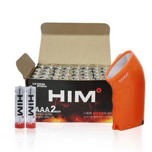 HIM 알카 AAA 건전지 40알 벌크 + CoB LED 랜턴