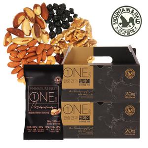 [산과들에] 한줌견과 원데이프리미엄 20봉+20봉 견과류선물세트