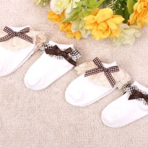 [키즈노리] 체크 유아동 레이스양말