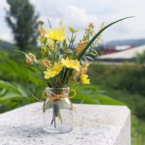 데이지 조화 화병 글라스 Aset 20cm (DIY) 3컬러 인테리어 꽃 테이블 장식 소품 꾸미기