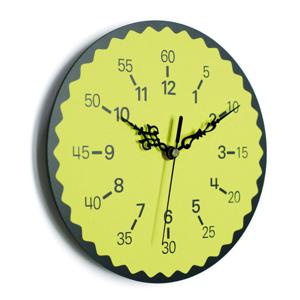 아미공 분표시 교육용벽시계 에듀플라워 옐로우그린