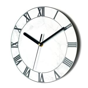 아미공 대리석느낌 붙이는벽시계 로만빅 스톤화이트