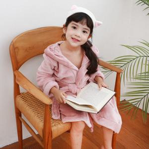 [엔비키즈] 아동 샤워가운 극세사_핑크