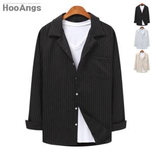 [후앙스] 오버핏 잔스트라이프 포켓 파자마 셔츠 OSST2018