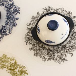 [샤이닝홈] 리스원형 실리콘 식탁매트 겸 냄비받침 1P