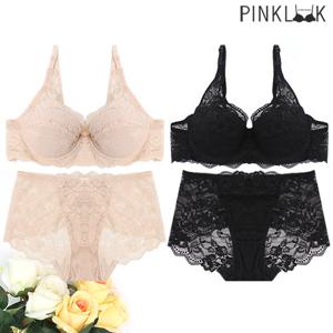 [핑크룩] 애니몰 홑겹 레이스 볼륨 브라팬티 4종세트
