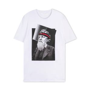 닐바렛 남성 포세이돈 프린트 화이트 반팔티