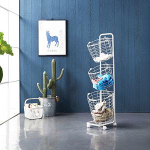 [채우리] 디어멀티 스틸 3단 이동식 빨래바구니