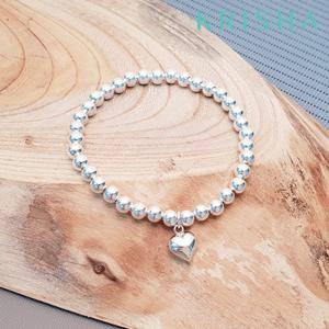 [크리샤]하트 볼 9mm 실버 팔찌_KSB0260-W