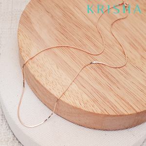 [크리샤]슬림 스네이크 핑크 실버 목걸이_KSN0316