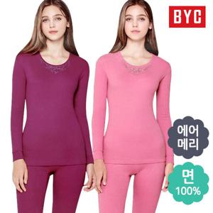 BYC 에어모던 여성 내복 내의 상하세트 순면100% 에어메리