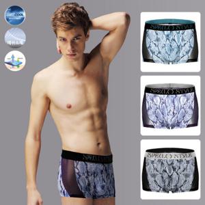 비비드 쿨매쉬 드로즈팬티 남성사각속옷 3종세트