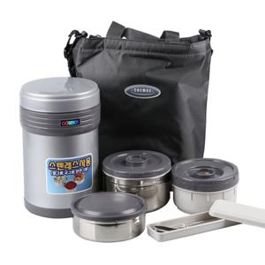 코스모스 으뜸 스텐 보온 도시락 1.6L WJ-385
