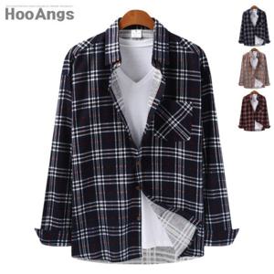 [후앙스] 기모 오버핏 MS105 포켓 체크남방 SMST3347