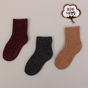 [키즈노리]  기모울네프  아동겨울양말 3족/유아/어린이/융/아기