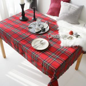메리 타탄체크 크리스마스 장식 테이블보(2인)