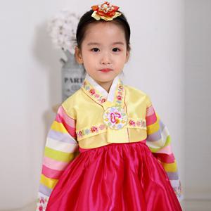 [럭셔리한복]903.꽃나비중기노랑(여)_아동한복,돌한복,여아한복